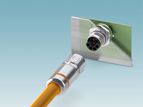 M23 hybrid device connectors for wave soldering processes