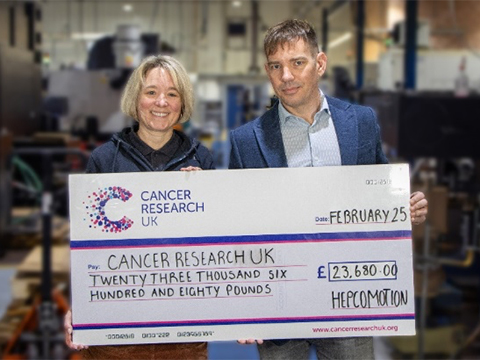 HepcoMotion Donates £23,680 to support Cancer Research UK